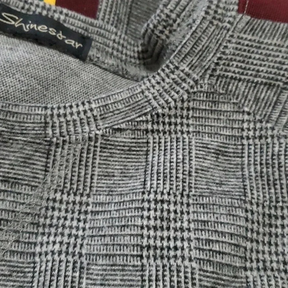 Shinestar Gray Plaid Sweater with Multicolor Stripes - Picture 6 of 6